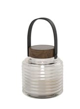 Bild von Sirius Aston Solar-Laterne im Glas, H: 16 cm – Schwarz/Braun