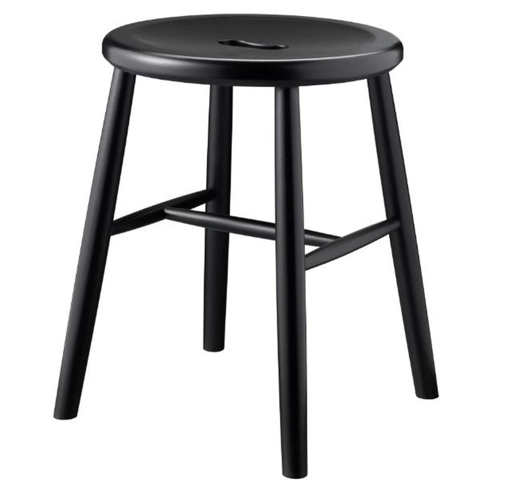 Bild von FDB Furniture J27 Hocker Børge Mogensen H: 45 cm - Buche/Schwarz