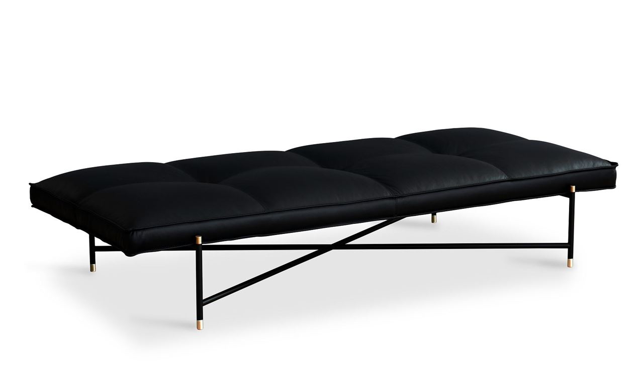 Bild von HANDVÄRK Daybed 188x85 cm - Black Brass Frame/Black