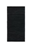 Bild von Teppich aus massivem Leder, 65 x 135 cm – Schwarz OUTLET