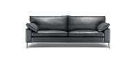 Bild von Søren Lund 329 2,5 Pers. Sofa L: 222 cm – Schwarzes Piedmont-Leder/Aluminium