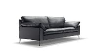 Bild von Søren Lund 329 2,5 Pers. Sofa L: 222 cm – Schwarzes Piedmont-Leder/Aluminium