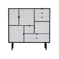 Bild von Andersen Furniture S3 Beistelltisch 132x131 cm - Schwarz/Weiße Fronten