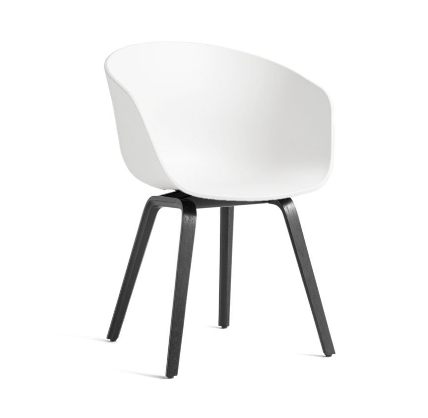 Bild von HAY AAC22 About A Chair Esszimmerstuhl SH: 46 cm – Schwarz lackierte Eiche / Weiß
