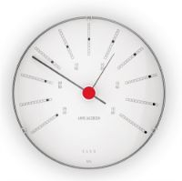 Bild von Arne Jacobsen Bankers Barometer Ø: 12 cm - Weiß/Schwarz/Rot
