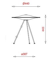 Bild von Piet Hein Sinus 440 Tischleuchte H: 44,3 cm – Opal/Schwarzes Kabel OUTLET