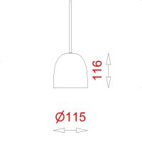 Bild von Piet Hein Super 115 Anhänger Ø: 11,5 cm – Opal/Rote Kordel