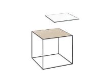 Bild von Audo Copenhagen Twin 35 Tisch 35x35 cm - Sort Stel/Hvid/Eg