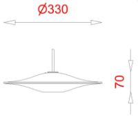 Bild von Piet Hein Sinus 330 Pendelleuchte LED 7,5 W Ø: 33 cm – Opal/weißes Kabel