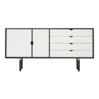 Bild von Andersen Furniture S6 Beistelltisch 163x79 – Schwarz/Farbige Fronten