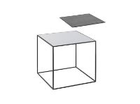 Bild von Audo Copenhagen Twin 35 Tisch 35x35 cm - Schwarzer Rahmen/Kühles Grau/Schwarz gebeizte Esche