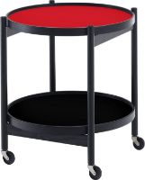 Bild von Brdr. Krüger Bølling Tabletttisch mit 2 Tabletts Ø: 50 cm – Schwarz lackierte Eiche/Rot und Schwarz