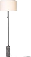 Bild von GUBI Gravity Stehlampe – grauer Marmorsockel, weißer Schirm