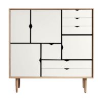 Bild von Andersen Furniture S3 Beistelltisch 132 x 131 cm – seifenbehandelte Eiche/weiße Front