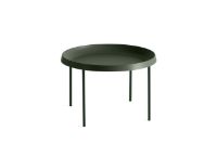 Bild von HAY Tulou Couchtisch Ø: 55 cm – Dark Moss Green Steel / Matt Green Steel