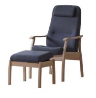 Bild von Farstrup 5610 Applaus Sessel mit Hocker – Helle Netzbuche/Medleygrau 60004