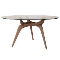 Bild von Brdr. Krüger Triiio Esstisch Ø: 135 cm - Geöltes Walnussholz/Bronzeglas