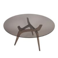 Bild von Brdr. Krüger Triiio Esstisch Ø: 135 cm - Geöltes Walnussholz/Bronzeglas