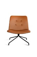 Bild von Bent Hansen Primum Lounge Chair SH: 38 cm – Cognac Adrian Leder/Schwarzes Metall mit Drehgestell