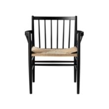 Bild von FDB Furniture Stuhl Jørgen Bækmark J81 Buche/Geflecht – Schwarz/Natur 