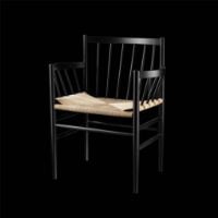 Bild von FDB Furniture Stuhl Jørgen Bækmark J81 Buche/Geflecht – Schwarz/Natur 