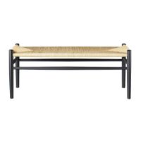 Bild von FDB Møbler J83B Bench Jørgen Bækmark L: 100 cm – Naturgeflecht/Schwarzbuche