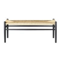 Bild von FDB Møbler J83B Bank Jørgen Bækmark L: 100 cm – Naturgeflecht/Schwarzbuche