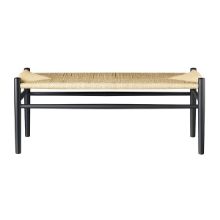 Bild von FDB Møbler J83B Bank Jørgen Bækmark L: 100 cm – Naturgeflecht/Schwarzbuche