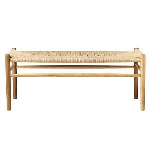 Bild von FDB Furniture J83B Bench Jørgen Bækmark L: 100 cm – Naturgeflecht/Eiche