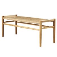 Bild von FDB Furniture J83B Bench Jørgen Bækmark L: 100 cm – Naturgeflecht/Eiche