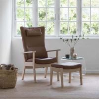 Bild von Farstrup Edge 7910 Sessel inkl. Hocker - Savannah-Leder/Buche