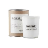 Bild von Meraki Duftkerze S weißes Glas - White Tea + Ginger OUTLET