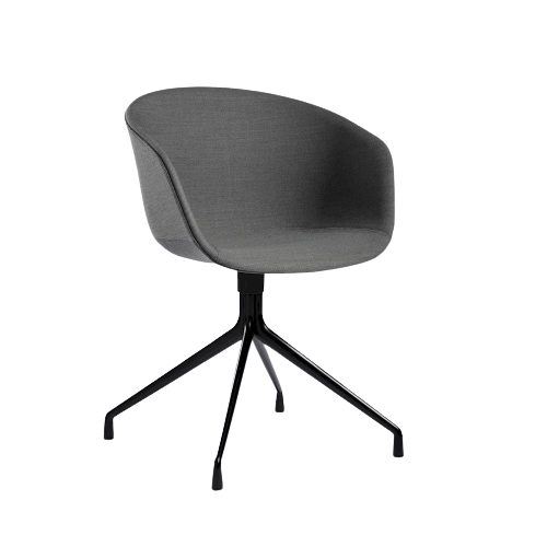 Bild von HAY AAC 21 About A Chair SH: 46 cm – Schwarz pulverbeschichtetes Aluminium/Steelcut Trio 153