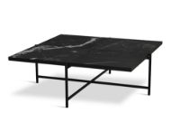 Bild von HANDVÄRK FURNITURE Couchtisch 90 L: 96 T: 96 H: 32 cm – Schwarz massiv / Schwarzer Marmor