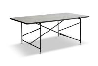 Bild von HANDVÄRK FURNITURE Esstisch 185 L: 185 T: 96 H: 74 cm - Schwarzer Rahmen / Weißer Marmor