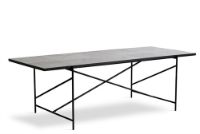 Bild von HANDVÄRK FURNITURE Esstisch 230 L: 230 T: 96 H: 74 cm - Schwarzer Rahmen / Weißer Marmor