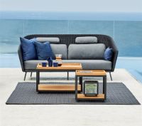 Bild von Cane-line Outdoor Level Couchtisch Lille 48x48 cm - Lavagrau/Teak