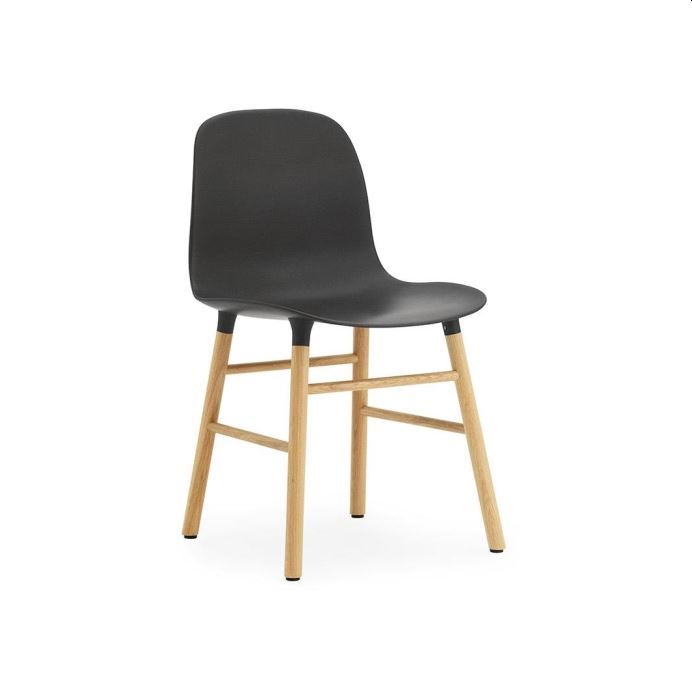 Bild von Normann Copenhagen Form Stuhl SH: 44 cm – Schwarz/Eiche