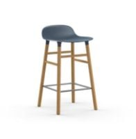 Bild von Normann Copenhagen Form Barhocker SH: 65cm - Blau/Eiche