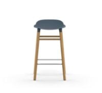 Bild von Normann Copenhagen Form Barhocker SH: 65cm - Blau/Eiche