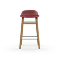 Bild von Normann Copenhagen Form Barhocker SH: 65cm - Rot/Eiche