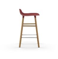 Bild von Normann Copenhagen Form Barhocker SH: 65cm - Rot/Eiche