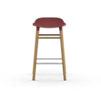 Bild von Normann Copenhagen Form Barhocker SH: 65cm - Rot/Eiche