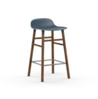 Bild von Normann Copenhagen Form Barhocker SH: 65cm - Blau/Walnuss