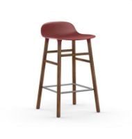 Bild von Normann Copenhagen Form Barhocker SH: 65cm - Rot/Walnuss