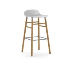 Bild von Normann Copenhagen Form Barhocker SH: 75cm – Weiß/Eiche