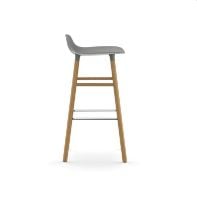 Bild von Normann Copenhagen Form Barhocker SH: 75 cm – Grau/Eiche