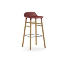 Bild von Normann Copenhagen Form Barhocker SH: 75cm - Rot/Eiche