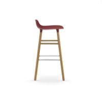 Bild von Normann Copenhagen Form Barhocker SH: 75cm - Rot/Eiche