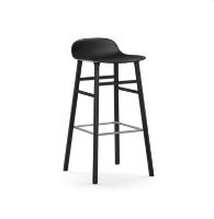 Bild von Normann Copenhagen Form Barhocker SH: 75 cm – Schwarz/Schwarze Eiche